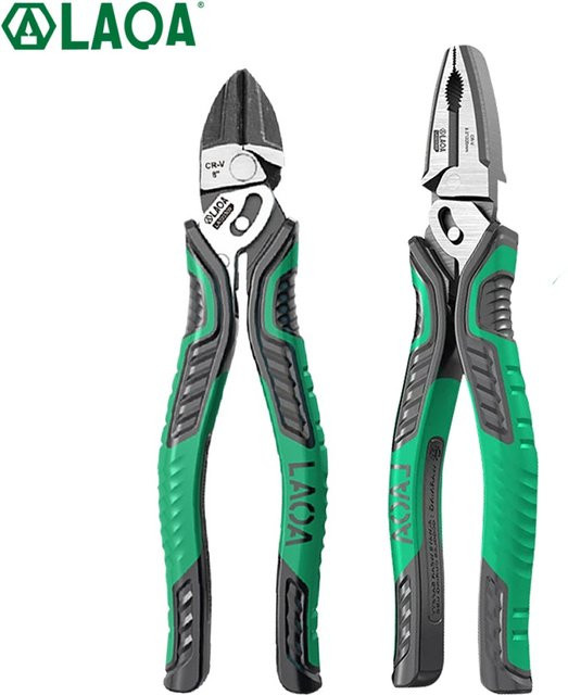 LAOA 2-teiliges Zangen-Set aus Chrom-Vanadium-Stahl mit Kombizange 8,5 Zoll, Seitenschneider 8 Zoll und kraftsparender Mehrachsen-Exzenter-Zange - Bild 1