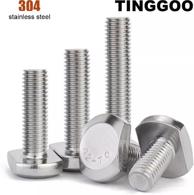 TINGGOO T-förmige Formschlitz Druckplatte Vierkantschraube Bolzen aus 304 Edelstahl in Silber - Bild 1