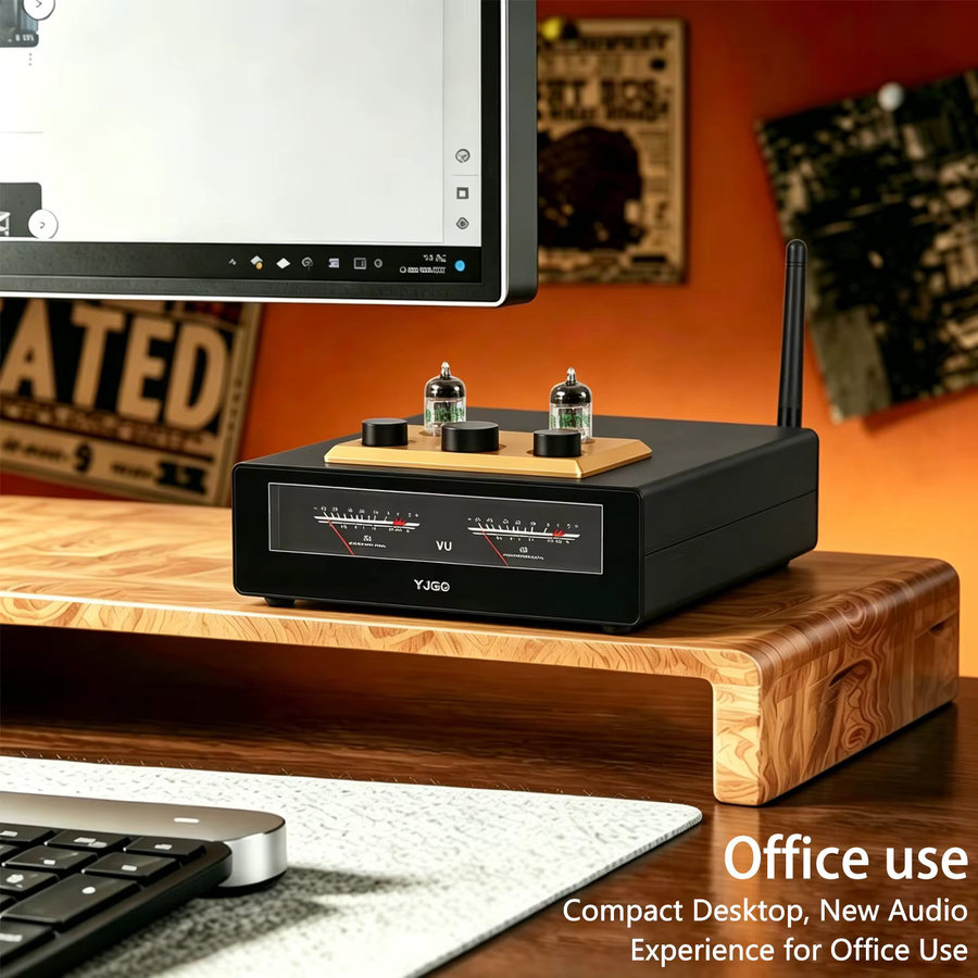 YJCO D325JPRO Audio HiFi Röhrenverstärker mit Bluetooth, TPA3255, VU-Meter und 6J1 Röhren-Vorverstärker in Schwarz - Bild 6