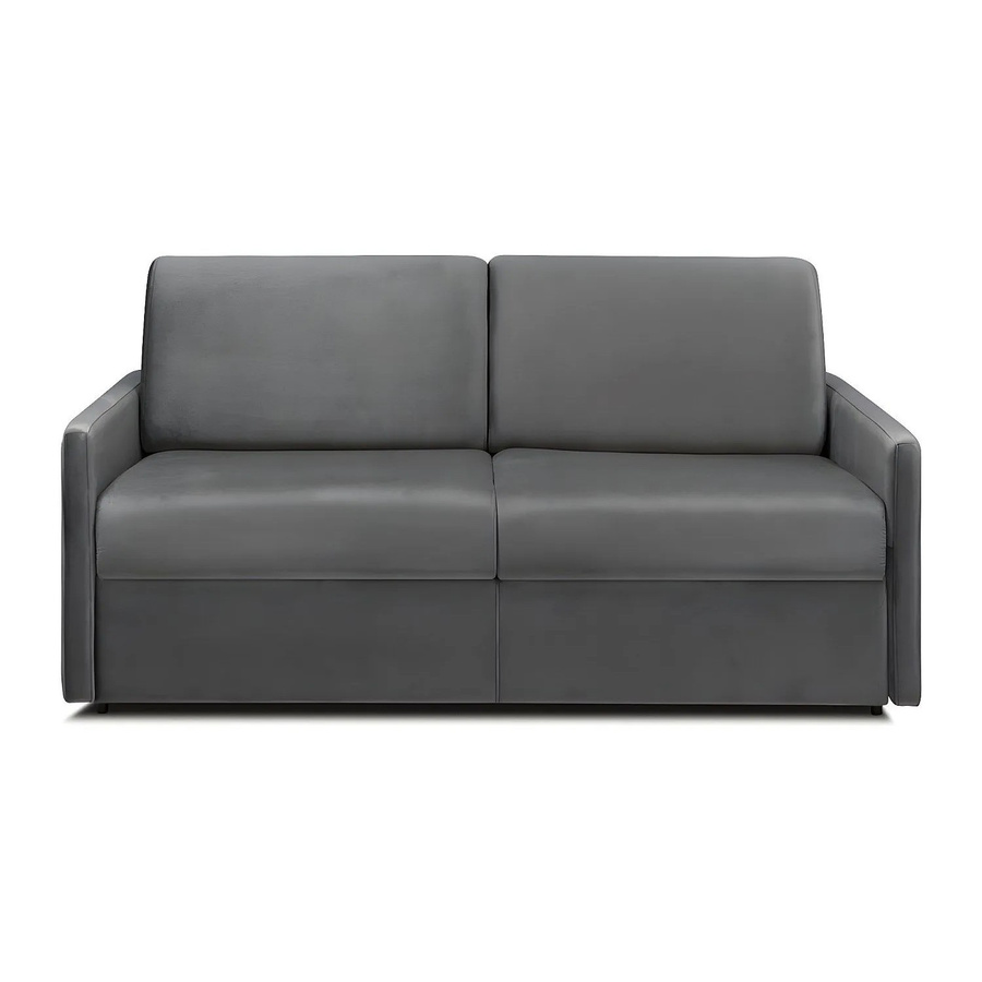 Vente-unique Schlafsofa Calife in Anthrazitgrau mit Samt- und Kunstlederbezug, Breite: 170 cm - Bild 2