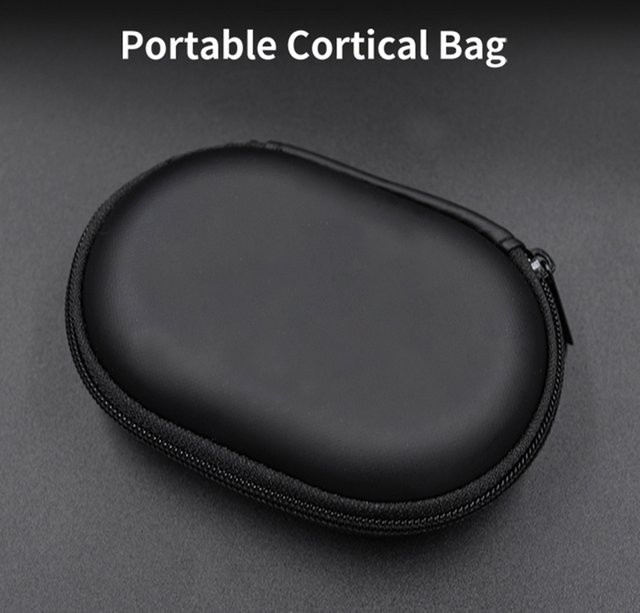 Elenxs Kopfhörer-Etui aus PU-Leder in Schwarz, ovale Headset-Tasche und staubdichter Organizer für dein Zubehör - Bild 1