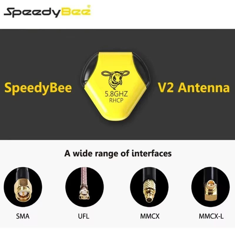 SpeedyBee Speedy Bee 5,8 GHz RHCP SMA/UFL/MMCX-90 ° /MMCX-Straight Antenna V2 für RC FPV Racing Drone - Bild 3