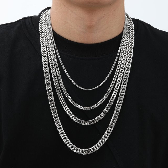 prjewel Halskette Panzer Edelstahl, Silber, Unisex - Bild 1