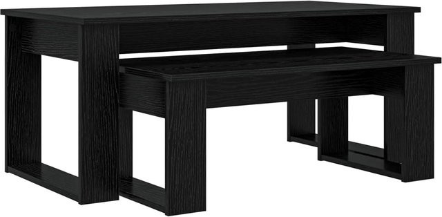 vidaXL Kaffeetisch Set 2-teilig in Schwarz und Eichen-Optik aus MDF für dein Wohnzimmer - Bild 1