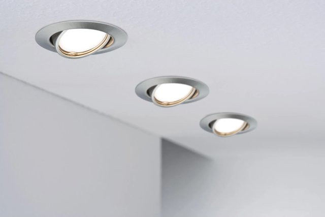 Paulmann Base LED Einbauleuchte 3er Set, silberfarben, Einbautiefe: 4,5 cm - Bild 2