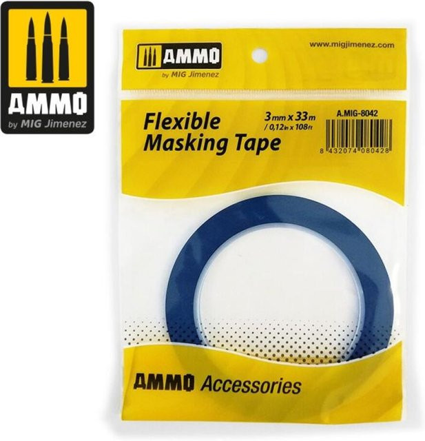 AMMO by MIG Jimenez Flexible Masking Tape Blau Breite: 0,3 cm, Länge: 33 m - Bild 1