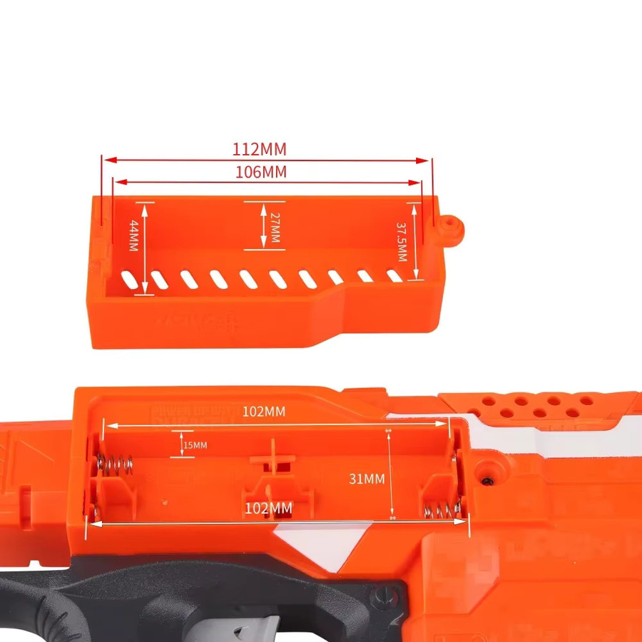 Worker F10555 Erweiterte LiPo-Batterieabdeckung 214 Orange, 3D-gedruckt für Nerf Stryfe Toy - Bild 2
