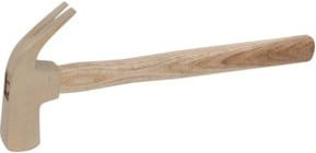KS Tools BRONZEplus Klauenhammer aus Aluminium-Bronze mit Hickorystiel, 600 g, Braun - Bild 1