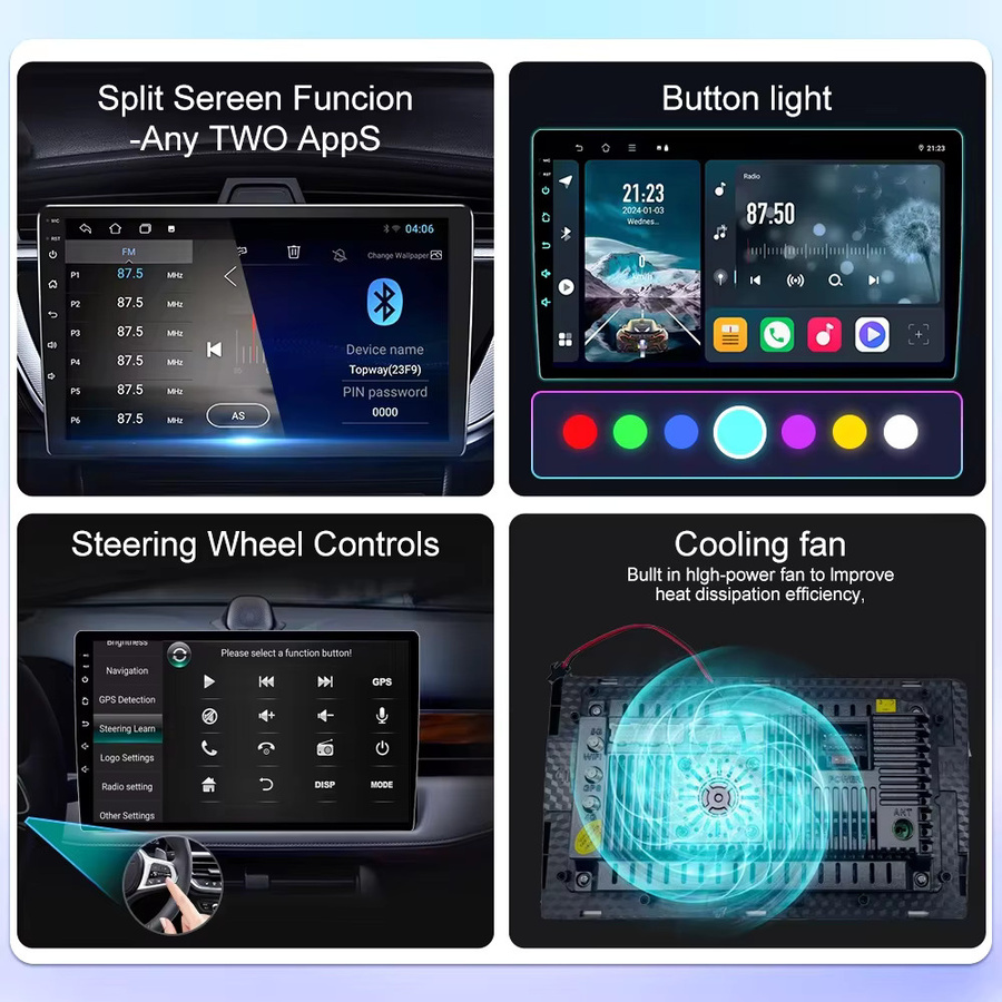 Forefeel Android 15 Autoradio für Mitsubishi Colt Z30 Z30G Z3BZ3V 2007-2012 mit Carplay, Bluetooth und Touchscreen Multimedia-Videoplayer in Schwarz - Bild 5