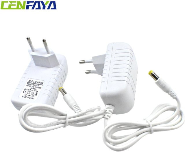 CENFAYA Netzteil 5V 1A 2A EU-Stecker Weißer Transformator für LED-Streifen und CCTV-Kameras - Bild 1