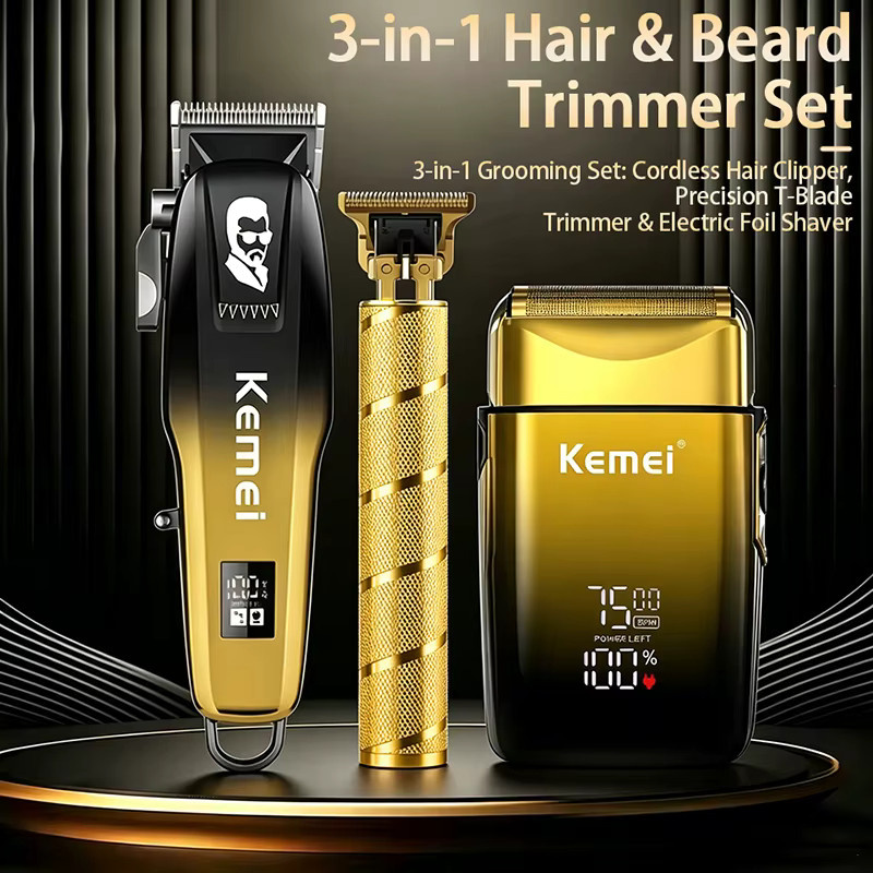 Kemei Haarschneider Barttrimmer, Gold, Herren - Bild 4