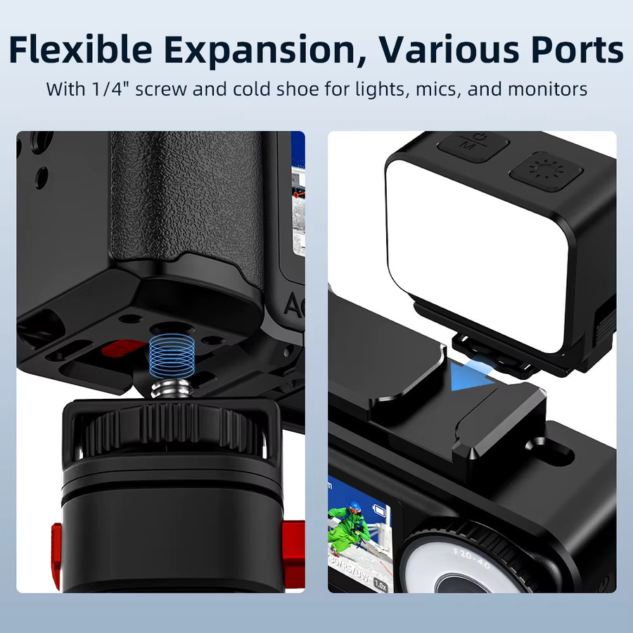 Xplorer Metallkäfig für DJI Osmo Action 6 in Schwarz aus Aluminiumlegierung - Bild 6