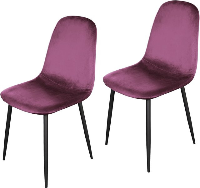 HTI-Living Stuhl Savannah Velvet 2er-Set mit samtiger Oberfläche im modernen Retro-Stil - Bild 1