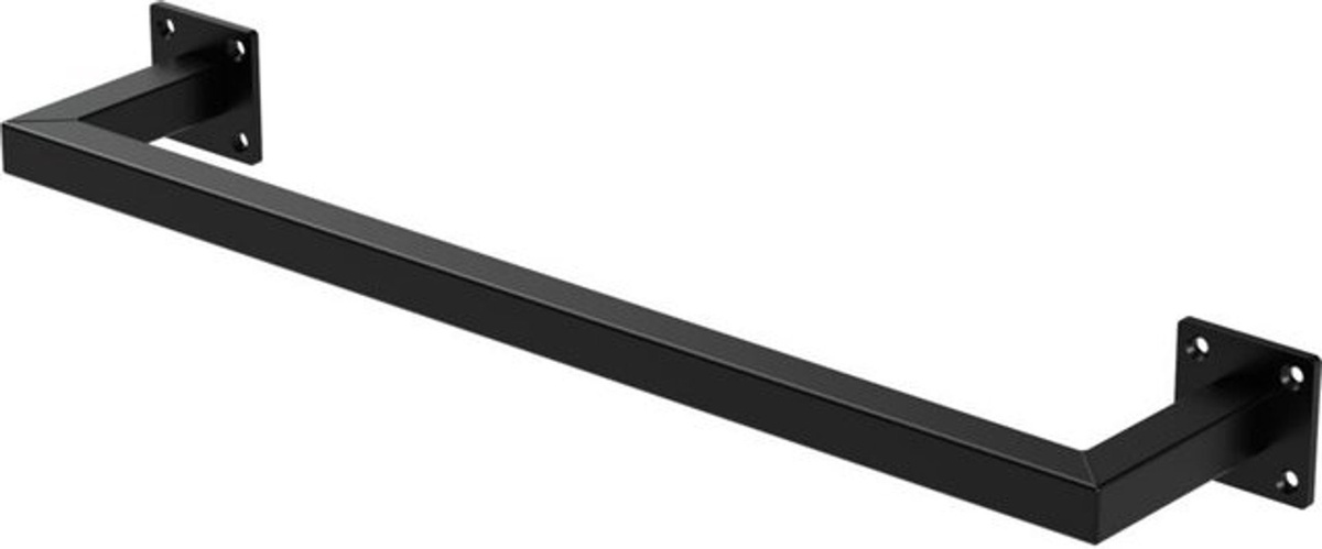 ML-Design Kleiderstange Wandmontage aus Stahl in Schwarz Matt, B: 60 cm, H: 12 cm - Bild 2