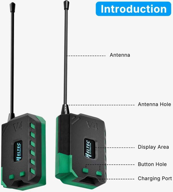 Heltec V4 Meshtastic WiFi LoRa 32 Dev-Board-Gehäuse-Set mit weicher Antenne, ESP32 SX1262, Solarbetrieb und BLE in Schwarz - Bild 1