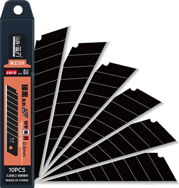 DTBD Ersatzklingen für Teiler Messer aus Kohlenstoffstahl in Schwarz, 10 Stück, Breite: 18 mm, Länge: 100 mm - Bild 1