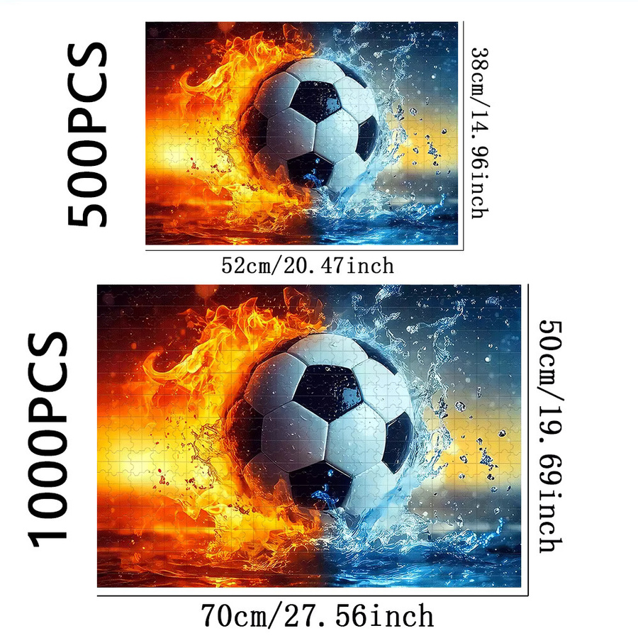 AZNM Fußball-, Flammen- und Wasserpapierpuzzle, Pappe / Karton, Bunt / Mehrfarbig - Bild 3