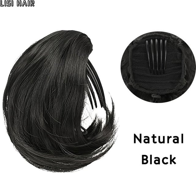 LISI HAIR Kunsthaar-Dutt, kurzer Pferdeschwanz, Schwarz, Unisex - Bild 1