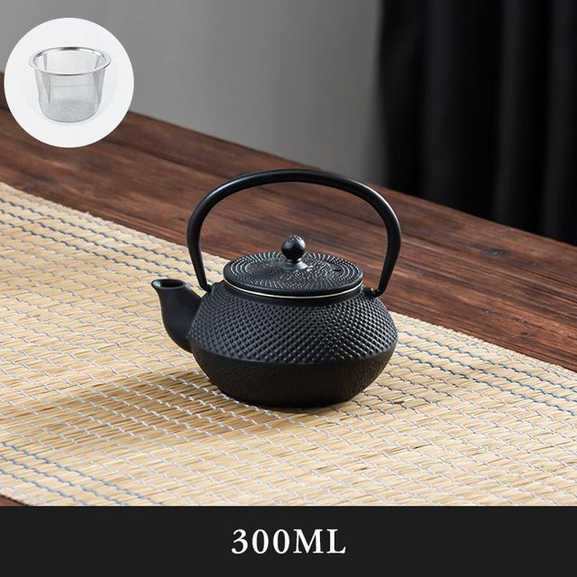 Bestbags Gusseisen Teekanne in Schwarz mit Edelstahl-Sieb für Oolong, Kung Fu und Puer Tee - Bild 1