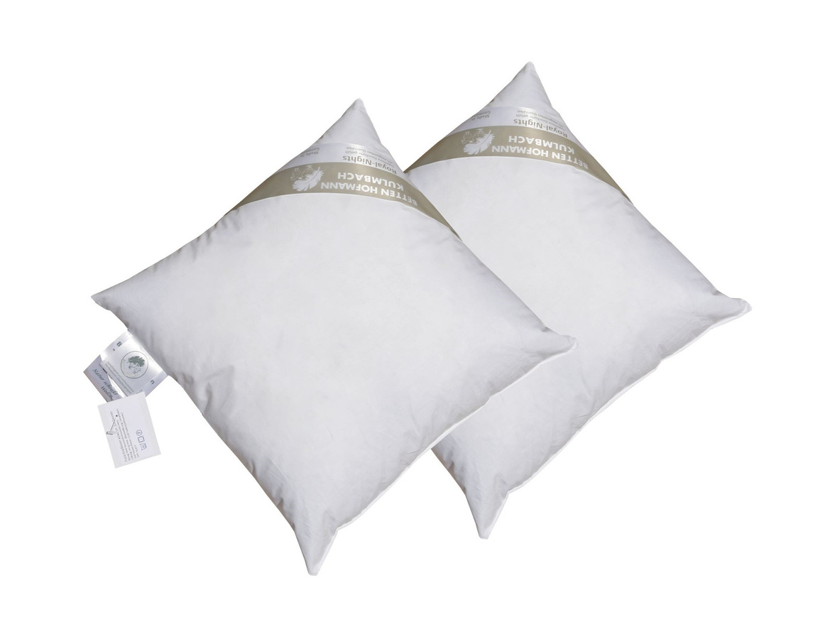 2er Set Hofmann Kopfkissen mit 30% Daunen in Weiß, B/B: 40 x 40 cm - Bild 1