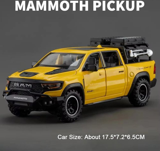 Linyi toy car Ram Mammoth Pickup, Modell, 1:32, mit Licht und Sound, ab 14 Jahren - Bild 1