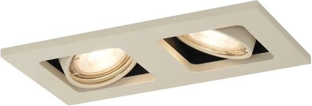 QAZQA Moderner Einbaustrahler Qure Beige, 2-flammig, GU10, schwenkbar und drehbar, Durchmesser: 50 mm - Bild 1