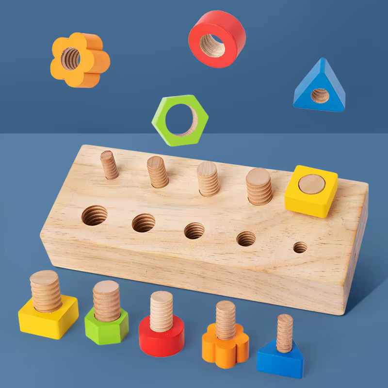 Tlewj Holzschrauben-passendes Puzzlebrett, Shape Sorter, Holz, Bunt / Mehrfarbig - Bild 2