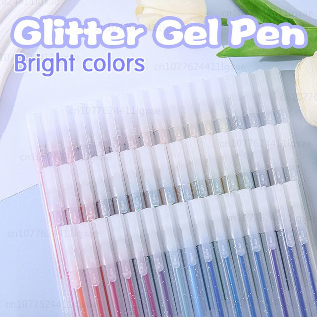 Glitzer Gel Stifte Set mit 48 Farben, 1,0 mm Spitze für DIY Schreiben und Zeichnen, Mehrfarbig - Bild 1