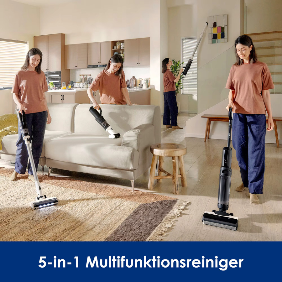 Tineco Floor One Switch S6 Kabelloser 5-in-1 Wischsauger und Nass-Trockensauger mit Selbstreinigung, 5-min-FlashDry, 70°C Doppelkantenreinigung und Anti-Verwicklungsfunktion - Bild 3