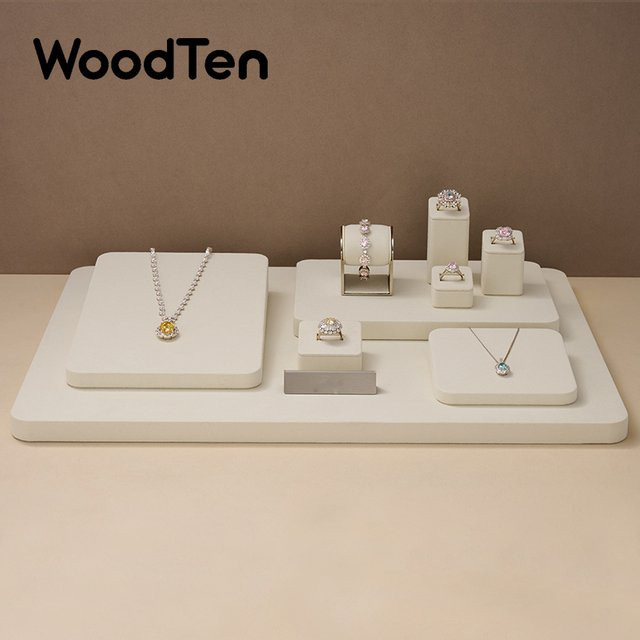 WoodTen Schmuck-Präsentationsständer in Beige für Ringe, Halsketten und Armbänder - Bild 1