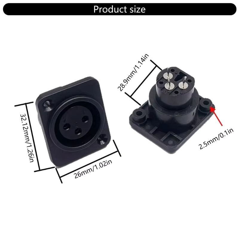 XLR-Mikrofonanschluss Adapter mit Legierungsgehäuse in Schwarz für Studiogeräte - Bild 2