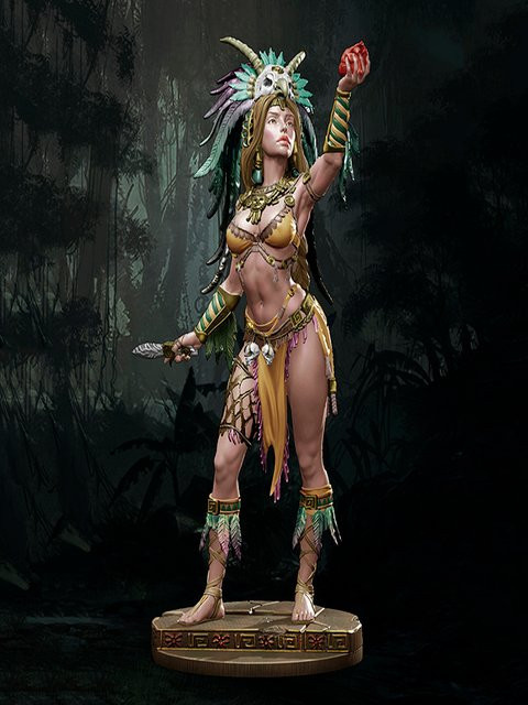 Malifaux Ancient Fantasy Woman Warrior, Resin Figure Model Kits, Miniature GK, Unassembly, Unpainted - Bild 1