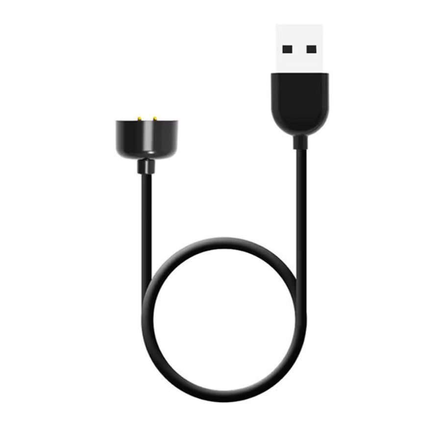 Magnetisches USB-Ladekabel für Xiaomi Mi Band 5, 6 und 7 Smart-Armband in Schwarz mit USB-C Anschluss - Bild 1