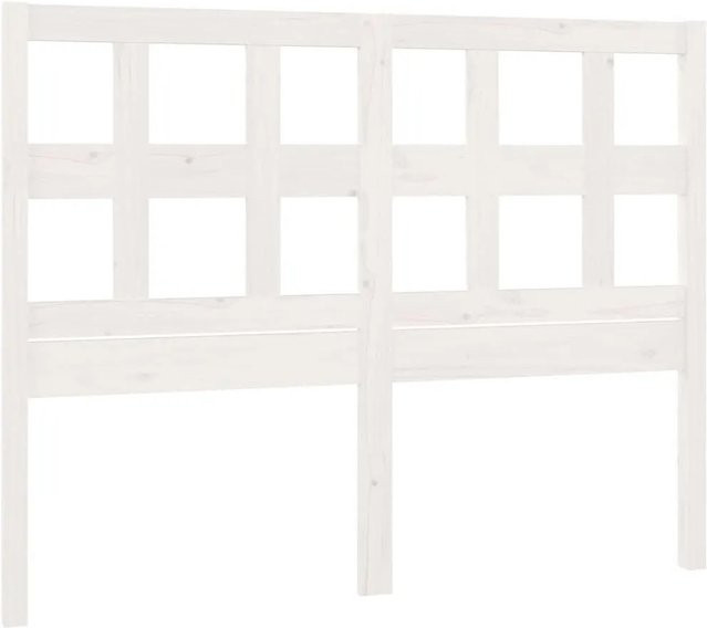 vidaXL Kopfteil aus Kiefer-Massivholz in Weiß, rustikales Design, B: 165,5 cm, T: 4 cm, H: 100 cm - Bild 1