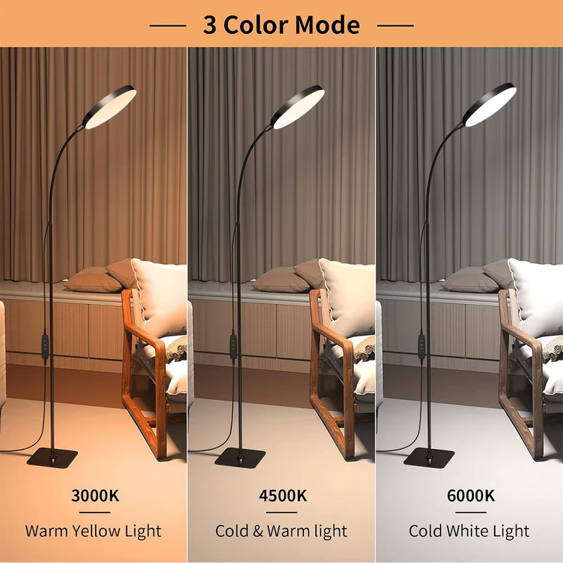AMARYLLIS LED-Stehlampe in Schwarz mit dimmbarer Leselampe und verstellbarem Schwanenhals für Innenräume - Bild 2