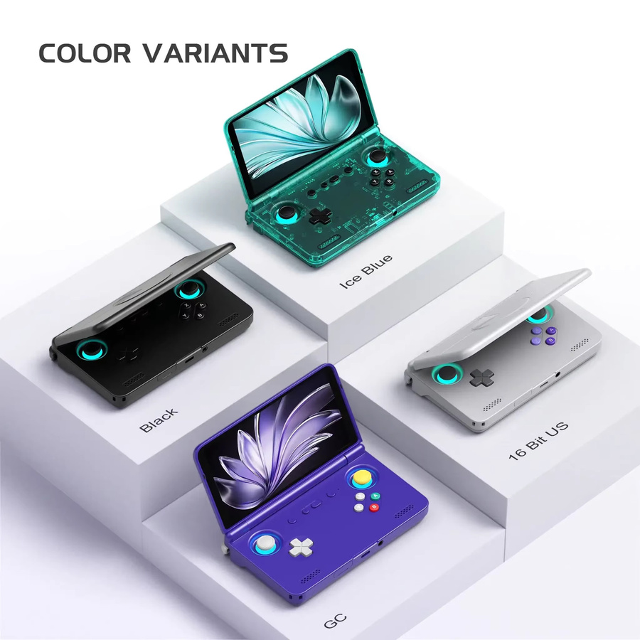 Retroid Pocket Flip2 Handheld-Spielkonsole in Lila mit 5,5-Zoll AMOLED-Display und MediaTek Dimensity 900 Prozessor - Bild 2