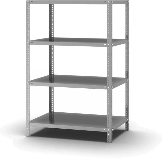 PROREGAL Edelstahlregal mit Schraubsystem in Silber, 4 Ebenen, H x B x T: 150 x 100 x 60 cm - Bild 1