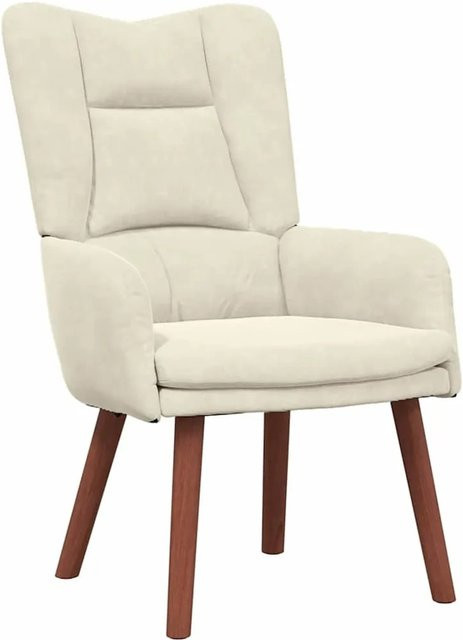 vidaXL Relaxsessel in Beige aus Samt mit Armlehnen, B/T/H: 63 x 67 x 94 cm - Bild 1