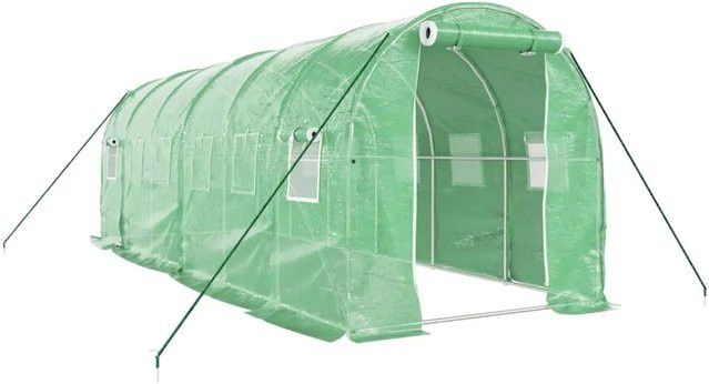 Furnicato Gewächshaus mit Stahlrahmen in Grün, Fläche: 12 m², B/T/H: 6 x 2 x 2 m - Bild 1