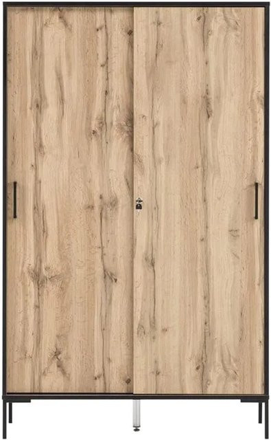 PROREGAL Schiebtürenschrank Panda Tall in Eiche, Büro Schrank mit 2 Schiebetüren und internen Regalböden, H x B x T: 165 x 100 x 41 cm - Bild 1
