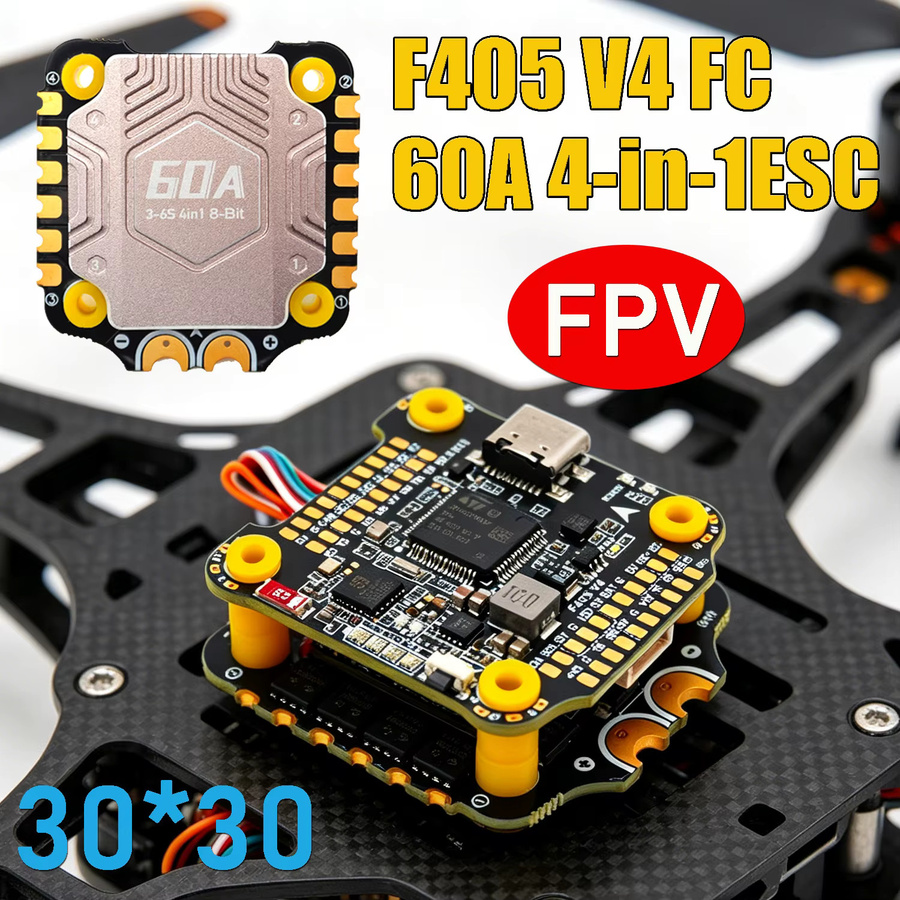 YSIDO F405 V4 BLS 60A Stack Flight Controller und 4in1 ESC für FPV Racing Drone Quadcopter 3-6S 8-Bit B/T/H: 30 x 30 cm - Bild 2