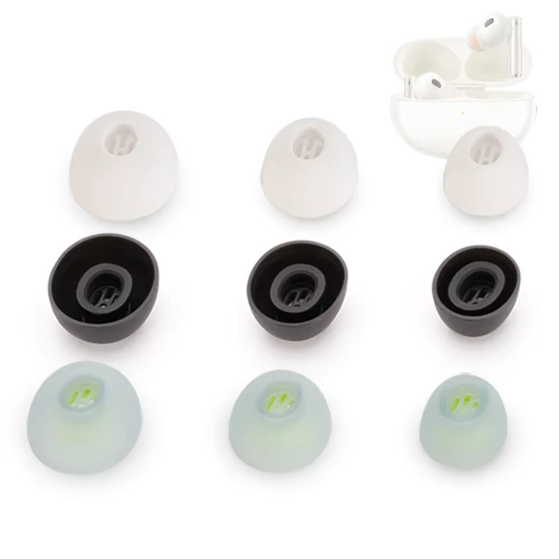 6 Stück Silikon-Ohrstöpsel für Realme Air Buds 5 6 7 Pro und Moondrop Golden Ages TWS Kopfhörer in Grün und Multicolour - Bild 1