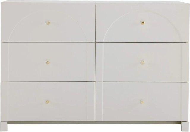 okwish Kommode mit Schubladen für das Wohnzimmer in Weiß, B/T/H: 120 x 40 x 82 cm - Bild 1