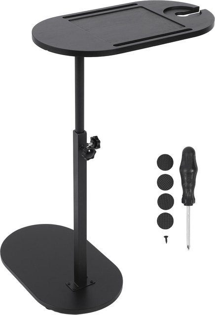 Aimo C-förmiger Beistelltisch aus Holz und Metall in Schwarz, höhenverstellbar und 360 Grad drehbar - Bild 1