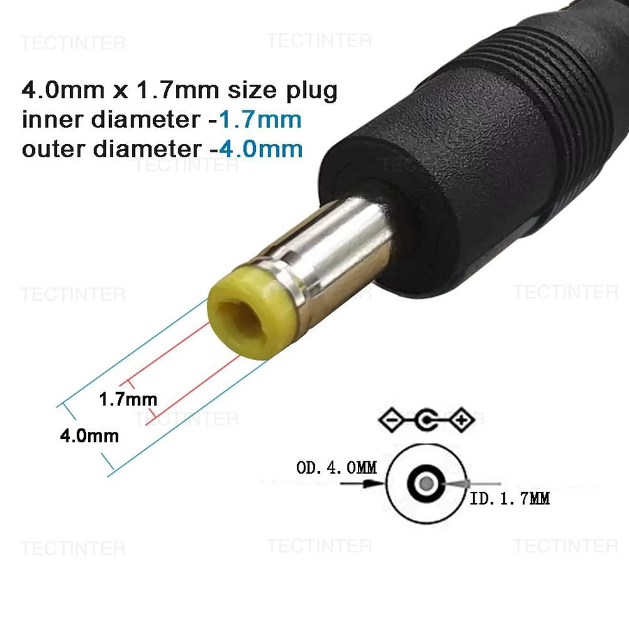 TECTINTER USB zu DC Ladekabel für PlayStation PSP 1000/2000/3000, 5V 1A, Steckergröße 4,0 x 1,7 mm, Schwarz - Bild 2