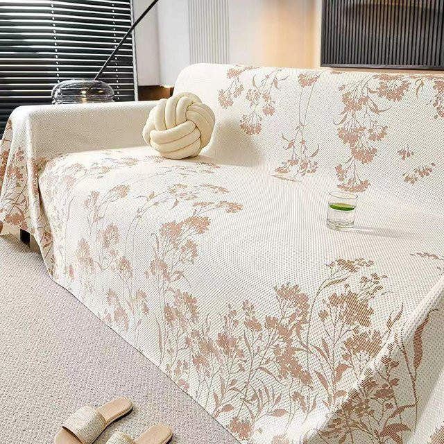 Super Six Sofa-Bezug aus Polyester mit floralem Muster, rutschfest und staubdicht, B: 180 cm, T: 130 cm - Bild 1