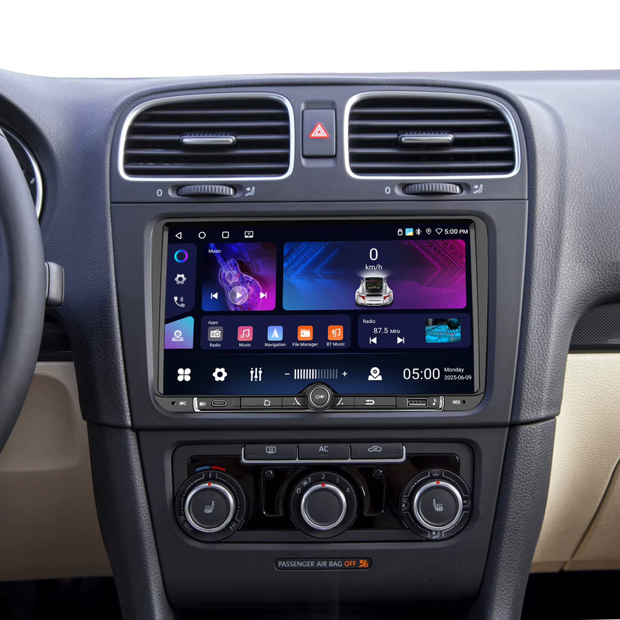 Podofo 9 Zoll Android Autoradio mit 4 GB RAM und 64 GB Speicher, Wireless CarPlay und Android Auto, Schwarz, mit GPS, Bluetooth, WiFi und DSP Multimedia Player für dein Fahrzeug - Bild 2