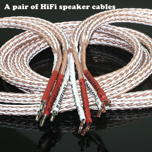 Jinbao Kable 12TC HiFi-Lautsprecherkabel aus sauerstofffreiem Kupfer, 24-adrig geflochtene Audioverstärker-Verbindungskabel - Bild 1