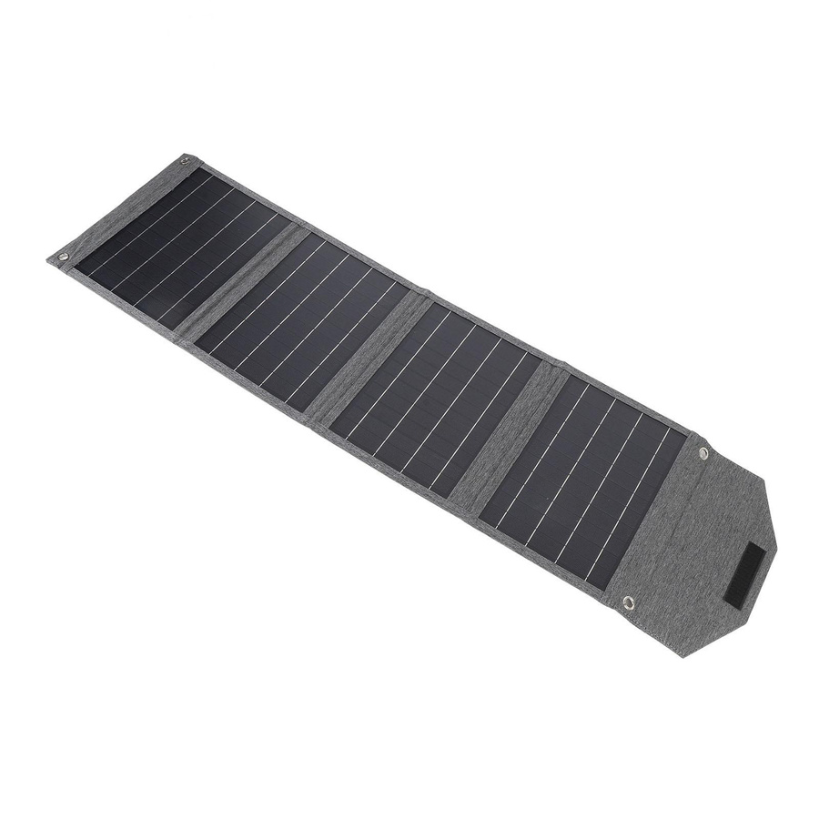 Meterk Faltbares Solarladegerät 80W Tragbar Outdoor Camping Wandern Wasserdicht Monokristallin mit USB-A in Grau - Bild 2