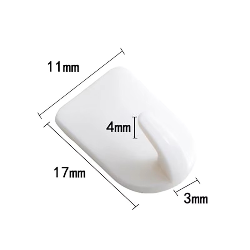 JETTING 9-teiliges Mini-Haken-Set aus Kunststoff, selbstklebend, transparent und weiß, vielseitig einsetzbar für Schlüssel, Halsketten und Dekorationen - Bild 2